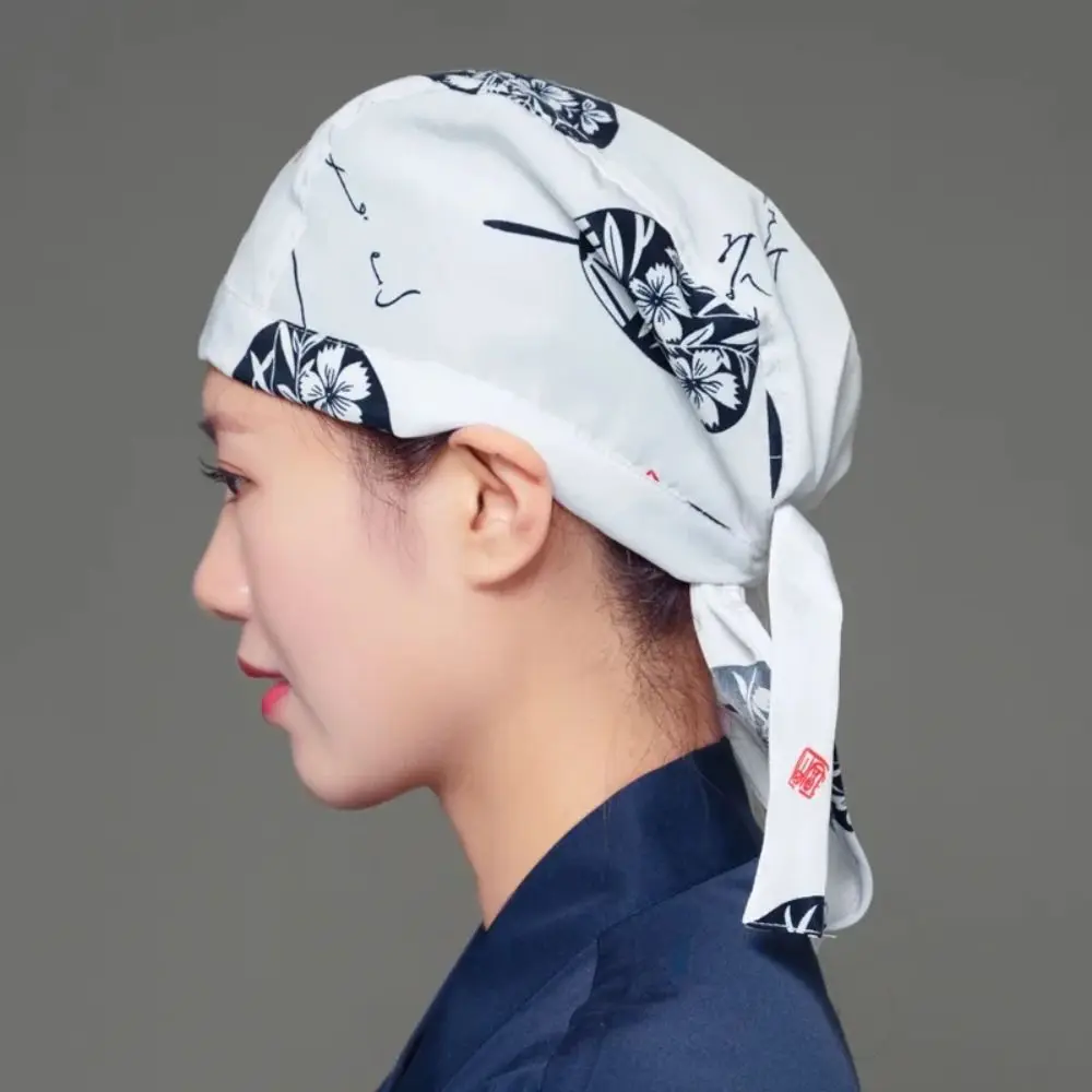 Boné de trabalho de cozinha de algodão, acessórios para restaurantes, ajustável, estilo japonês, chapéu de chef, à prova de poeira, moda, café, hotel