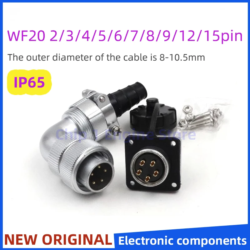 For WEIPU Waterproof Industrial Connector IP65 WF20 TV+Z 2 3 4 5 6 7 8 9 12 15Pin Aviation Plug  Male Plug Female Socket
