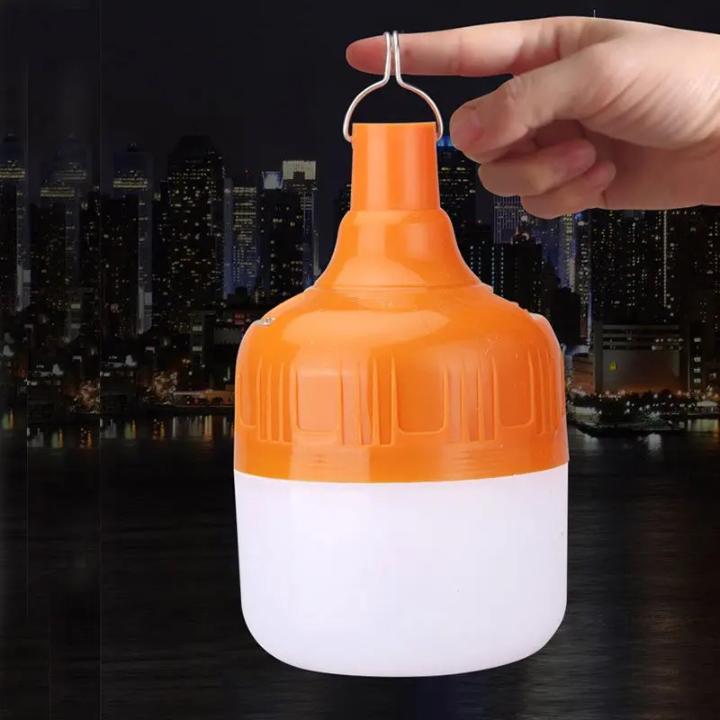 Rechargeable LED Emergency Light Bulb Portable USB Charging Hanging Lamp Waterproof LED Tent Light for Camping Night Market