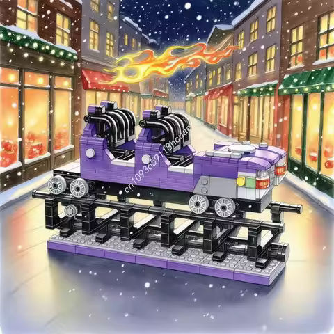 737pcs MOC ROLLERCOASTER ROCK N ROLLER COASTER DLP Model Building Blocks Architecture Toys Christmas Gifts DIY Creative Idea