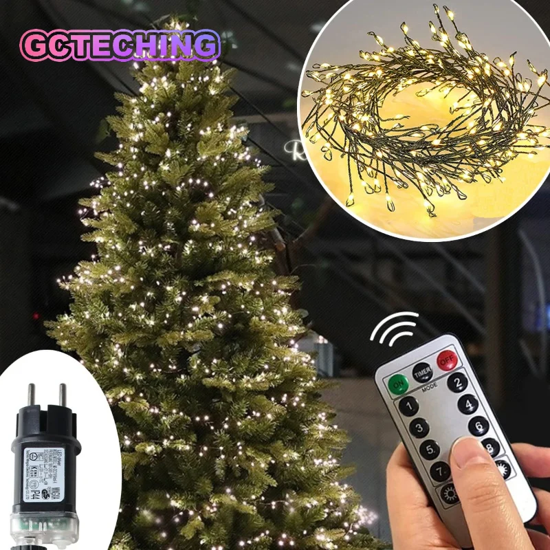 LED String Fairy Lights Green Wire Outdoor 36M Cluster Christmas Tree Light Garland for New Year Street Party Wedding Decoration