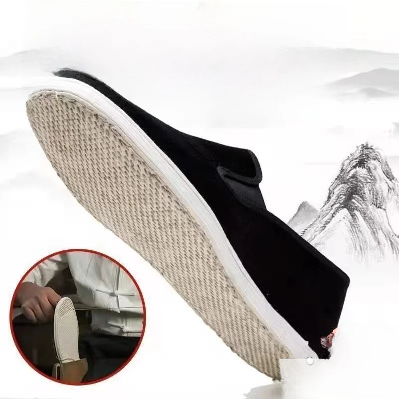 Traditional Handmade Beijing Knot Hemp Rope Multi-Layered Bottom Breathable Rural Cloth Shoes for Men And Women in Spring And...