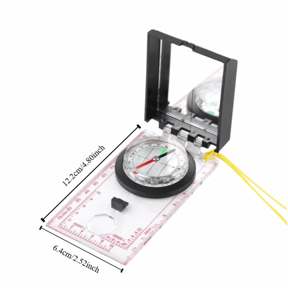 Picture 7: Durable With Mirror Compass with Lanyard Portable Navigation Compass Orienteering Compass Outdoor Activities
