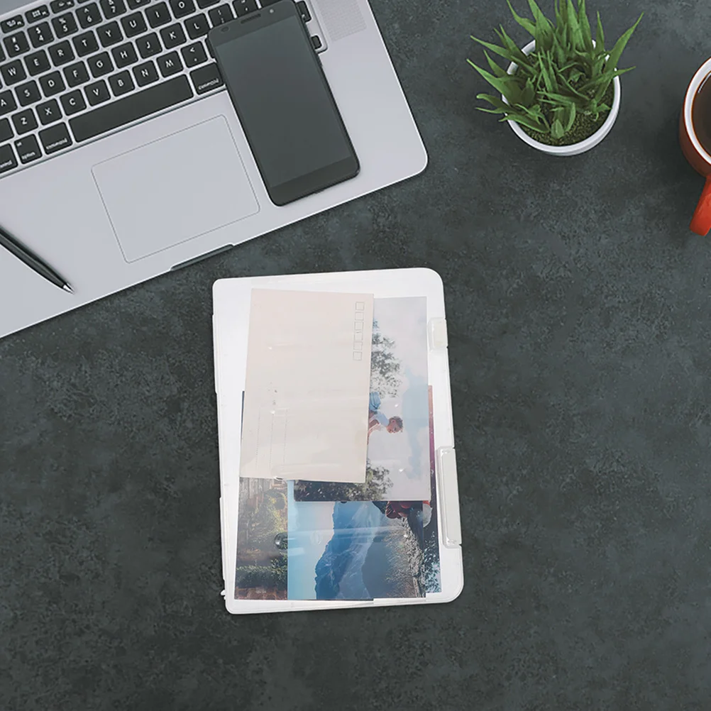 2 قطعة صناديق تخزين الملفات البلاستيكية A5 مع أغطية صندوق منظم المستندات الشفاف لمكتب المنزل والمدرسة استخدام مقاوم للماء متعدد الوظائف