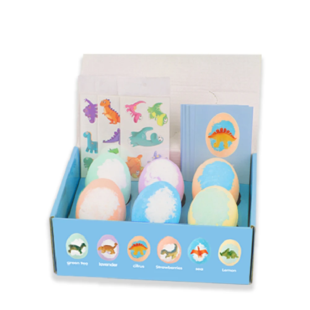 6 Stks/set Ei Bad Bommen Dinosaurus Speelgoed Cadeau Voor Kinderen Leuk Educatief Bad Speelgoed Exfoliëren Hydraterende Aromatherapie Spa Zoutbal