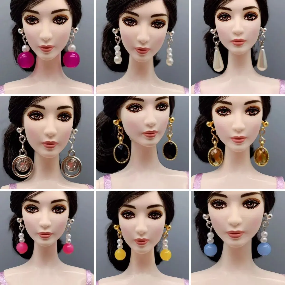 Fashion Doll Party Earring Necklaces Jewelry Clothes Accessories for 1/6 1/3 1/12 Doll Baby Girl Gift Toys Doll Colthes Decor