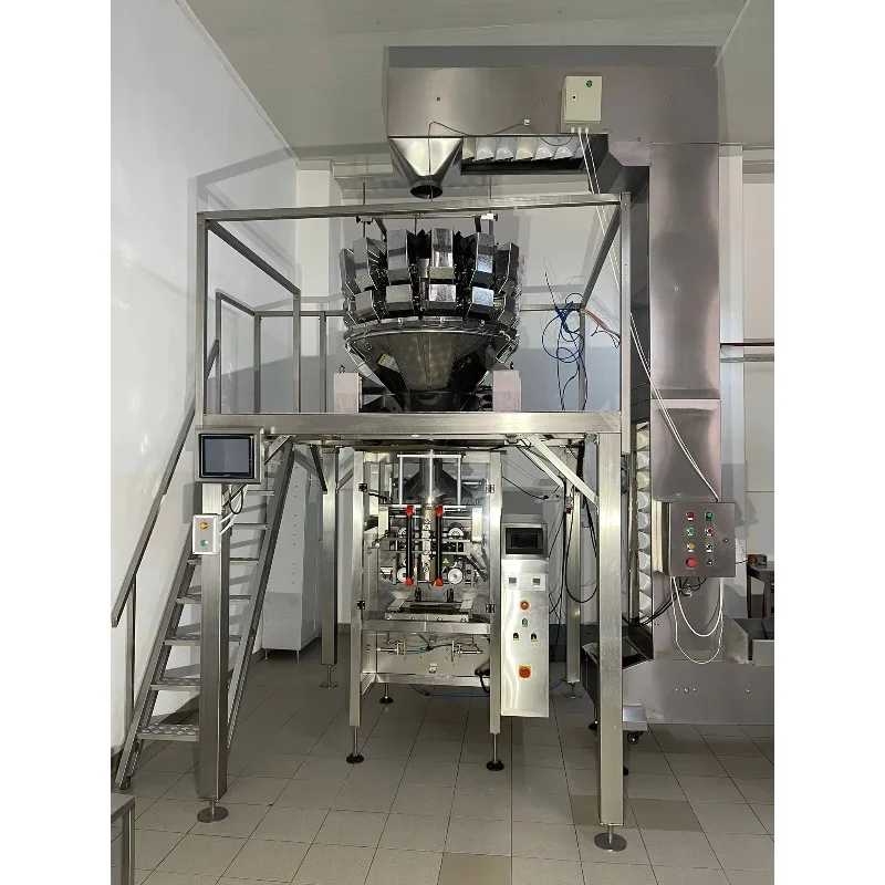 Automatic Snack Packing Machine Vertical VFFS Multihead Weigher Nitrogen Gas for Banana Corn Potato Chips High Speed Efficient