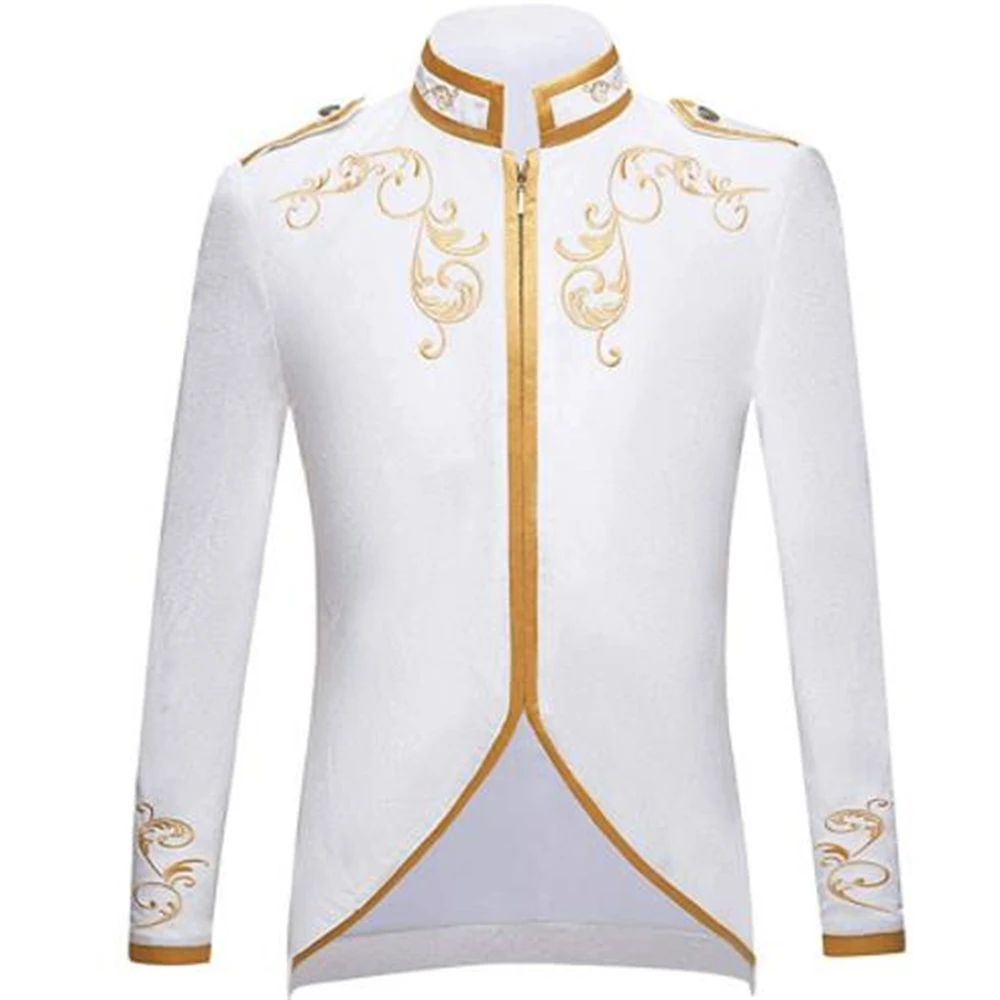 Golden Embroidery King Prince Renaissance Medieval Men Custome Cosplay Adult Long sleeve Party Jacket outwear Coat Hot Sale 3XL