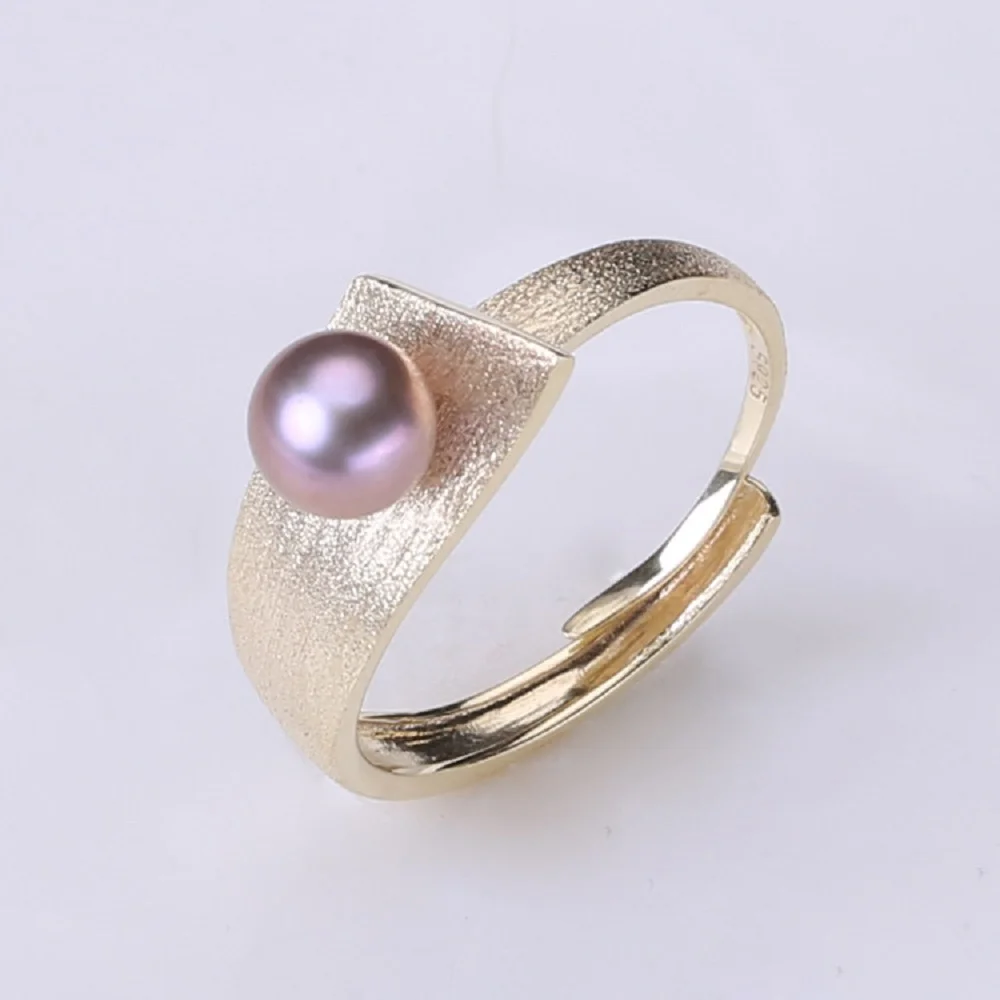 

Кольцо из стерлингового серебра 925 пробы с геометрическим трапециевидным дизайном и натуральным жемчугом, размер 8-9 мм.