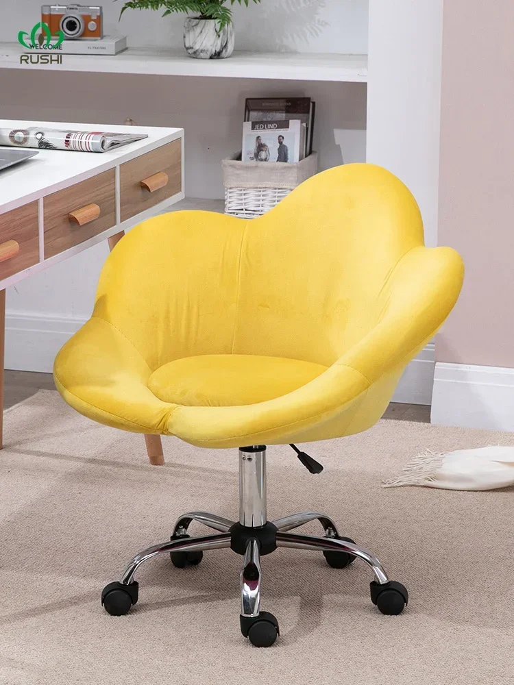 Simple Office Chair Home Furniture Bedroom Fabric Sofa Flower Lift Swivel Chair Manicure Office Chairs Student Computer Chair