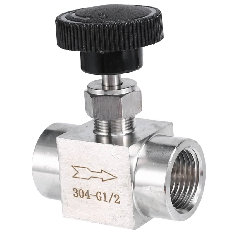 ABBY-BSP Equal Female Thread SS 304 Stainless Steel Flow Control Shut Off Needle Valve