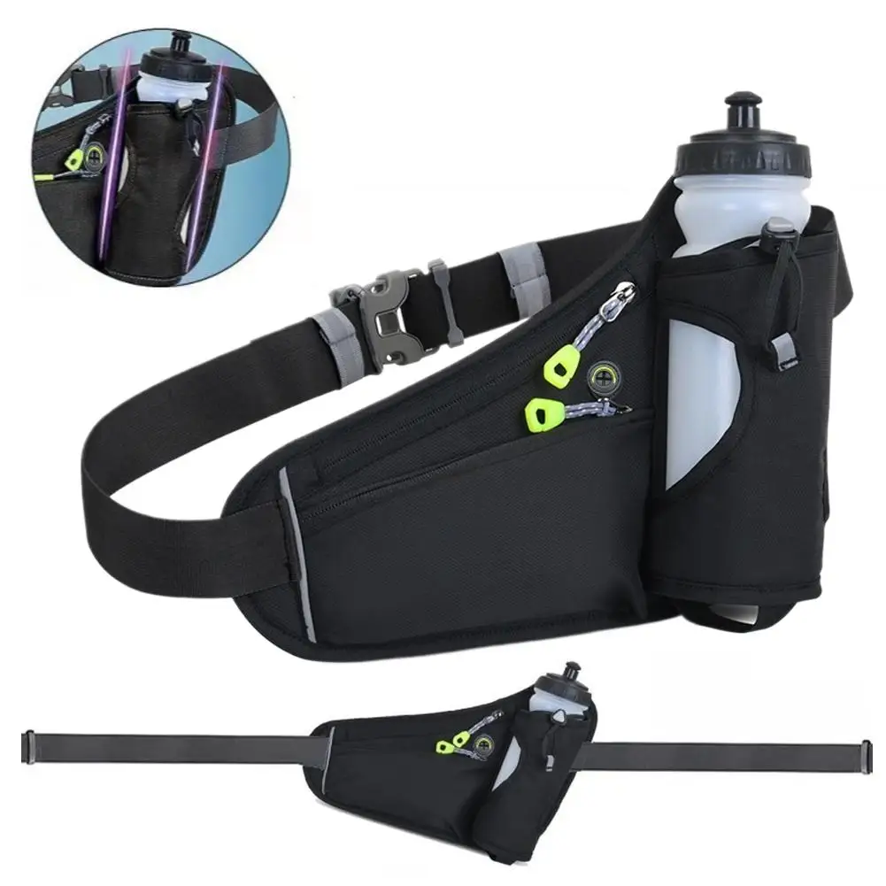 Adjustable Sports Fanny Pack with Water Bottle Holder  Multifunctional Outdoor Running Waist Bag for Hiking Cycling Fitness image 2