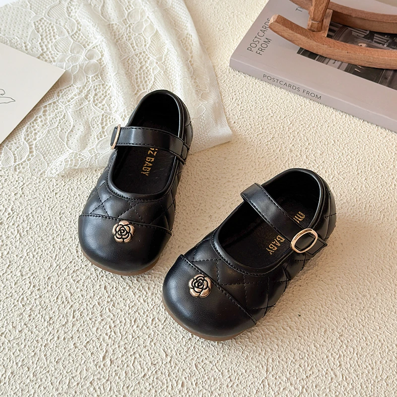 Neue, niedliche Mary-Jane-Schuhe für kleine Mädchen, mit gesteppter Zehenkappe, in Gold-Rosé, leicht, Prinzessinnen-Schuhe für Partys, Hochzeiten und den täglichen Gebrauch. – Detail 6