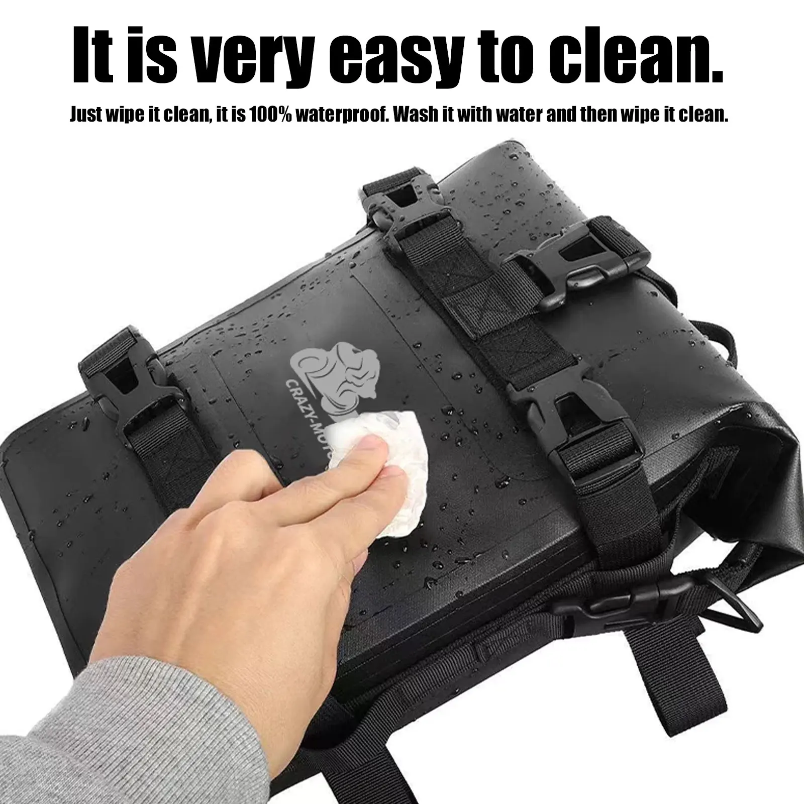 

PVC Motorcycle Bumper Bag Wear Resistant Waterproof 8L Motorcycle Side Frame Bag Motorcycle Side Bag for Bicycle/ATV/UTV/Scooter