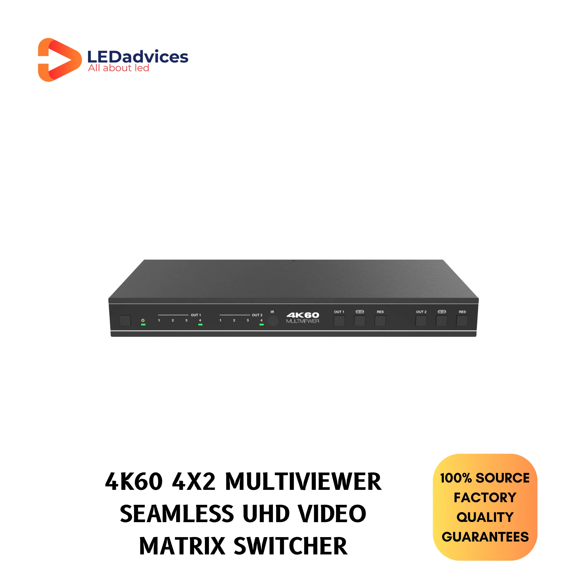 Imagem -05 - Uhd Video Matrix Switcher 4k60 4x2 Multiviewer Seamless Hdc-mxb42mv