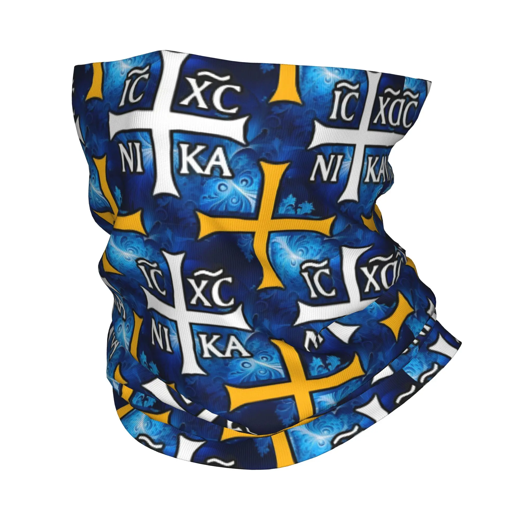 

Christ's Victory IC XC NI KA Зимняя повязка на голову, утеплитель для шеи, походный велосипедный шарф-труба, бандана с крестом и хрограммой для лица, гетры