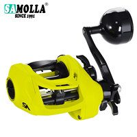 SAMOLLA Sea Fishing Large Baitcasting Fishing Reel Saltwater Waterproof 6.4:1 15KG Drag Catfishing Trolling Metal Base