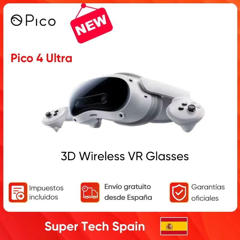 Pico 4 Ultra 3D Wireless VR Glasses Qualcomm Snapdragon XR2 Gen 2 12+256GB FOV105 Degrees 5700mAh Battery WIFI7 32MP Dual Camera