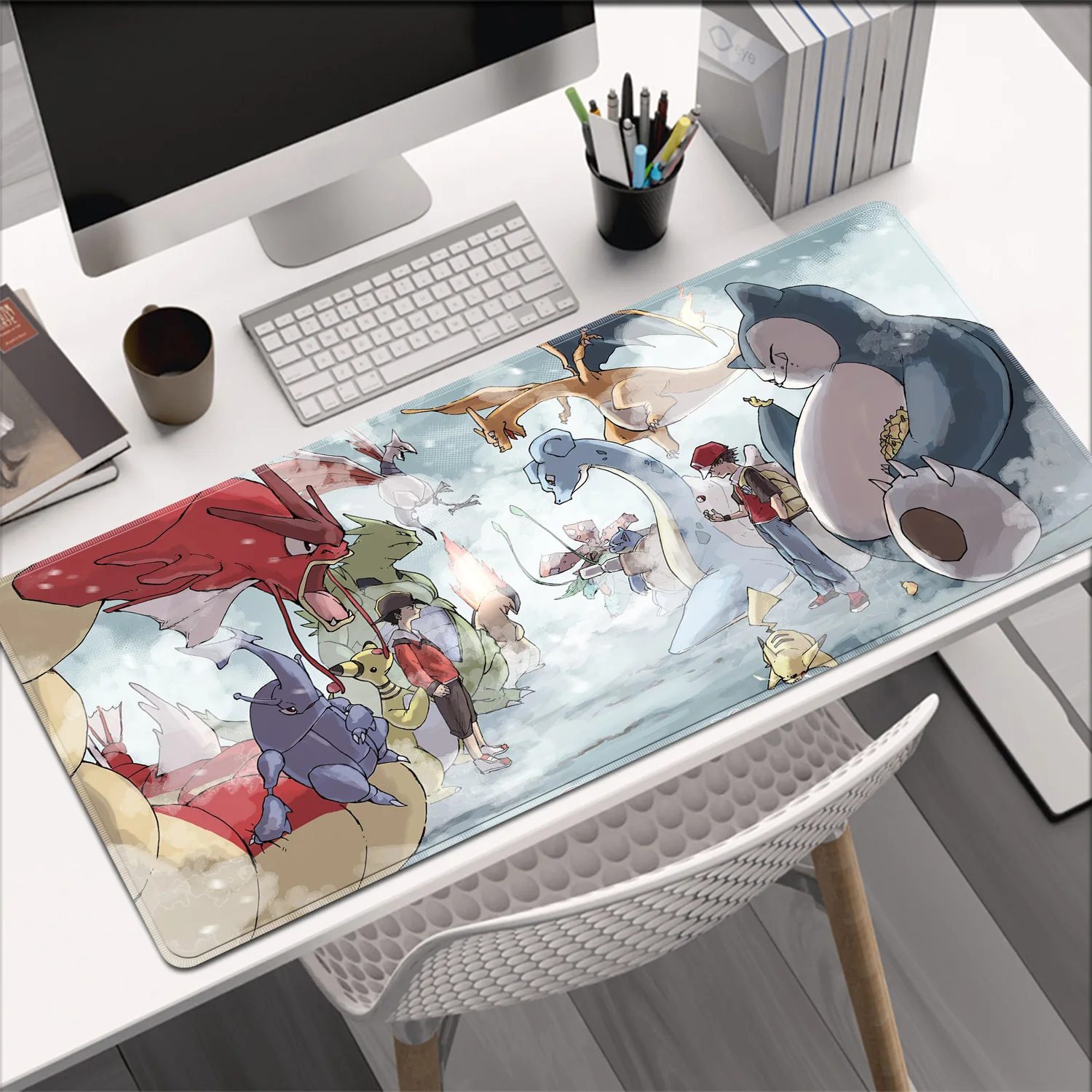 Grand tapis de souris Kawaii Tyranitar pour Gamer, tapis de souris pour clavier et PC, tapis de souris HD P-Pokemons en caoutchouc, accessoires de bureau