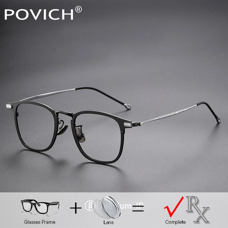 Square Titanium Bifocal Photochromic Glasses Men Doctor Prescription Multifocal Eyeglasses Progressive Optical Eyewear Vintage