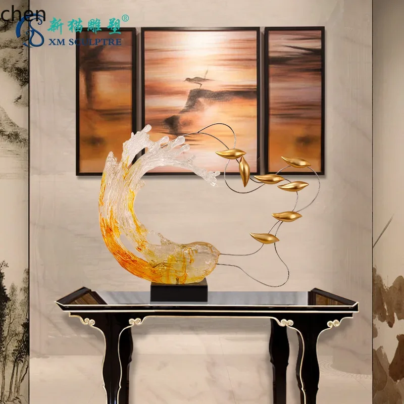 Soft Decoration Resin Floor-standing Wealth-attracting Abstract Sculpture Transparent Ornament