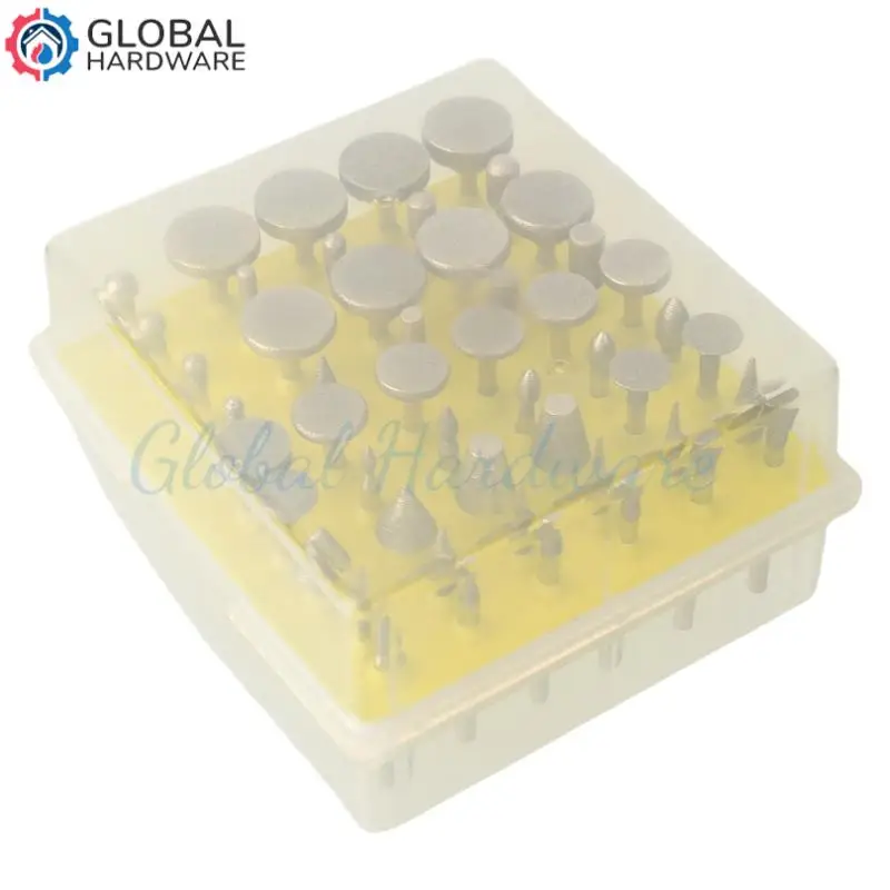 50PCS Diamond Coated DIY Metalworking Grinding Grinder Head Glass Burr Electric Drill Rotary Tools for Stone Ceramic Glass