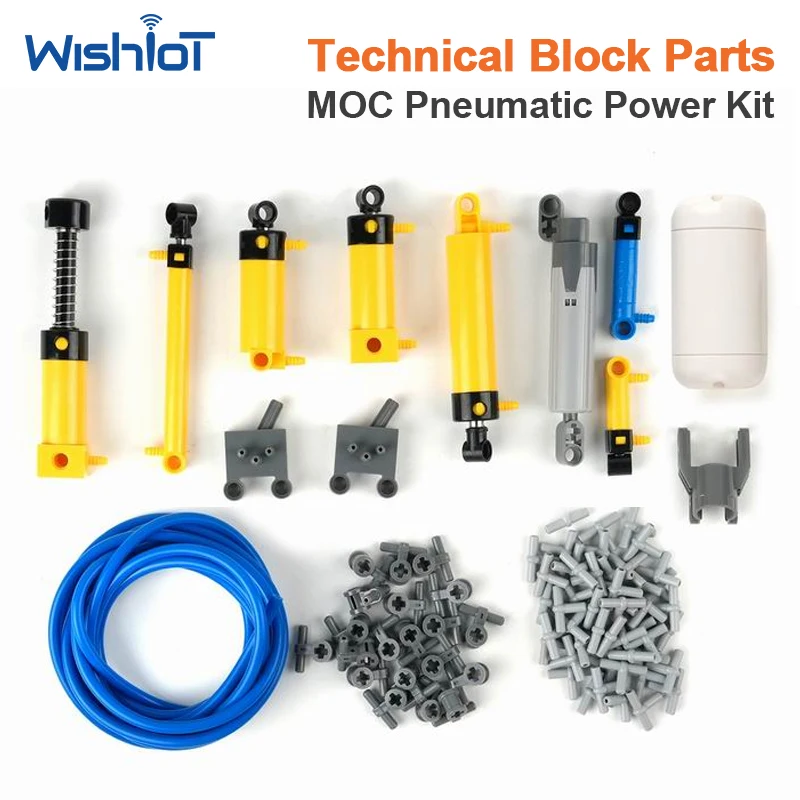 

83pcs MOC Pneumatic Piston Push Rod Putter Model Parts Small Granule Assembly Building Blocks Toy Kit Vehicle Mechanical Drive