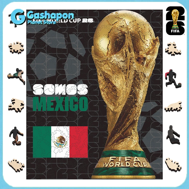 

Деревянный 3D-пазл на тему Кубка мира ФИФА 2026 в Мексике, коллекционная игрушка для футбольных фанатов США и Канады, семейная игра-головоломка