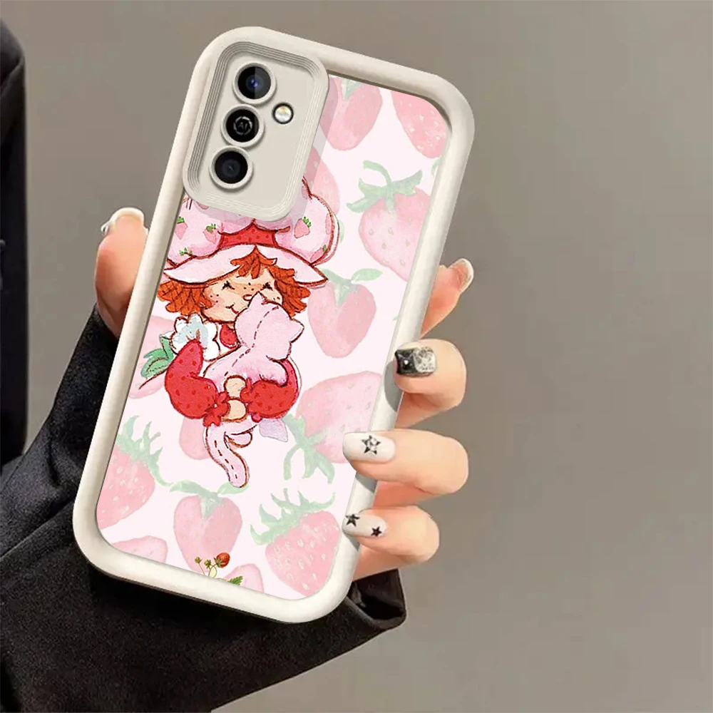 Cartoon Cute S-Strawberryes Ragazze FUNDA Cassa Del Telefono Per Samsung Galaxy S24 S23 S22 S21 S20 FE Ultra Plus 4G 5G Lens Circle