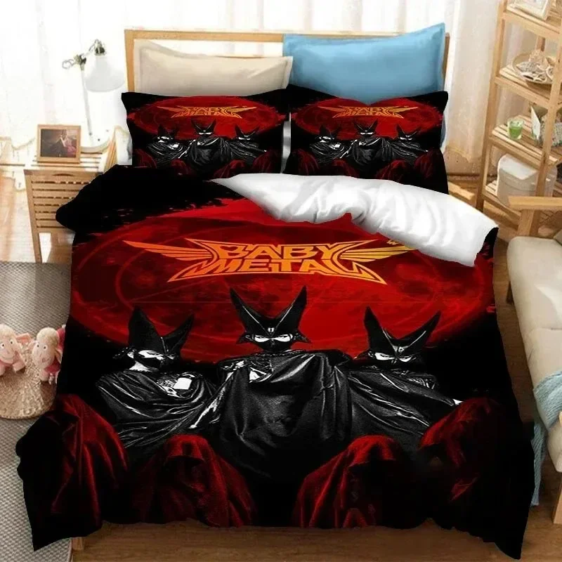 BABYMETAL Rock Band Bedding Set For Bedroom Soft Modern Bedspreads Comefortable Kids Duvet Cover Quilt Cover And Pillowcase