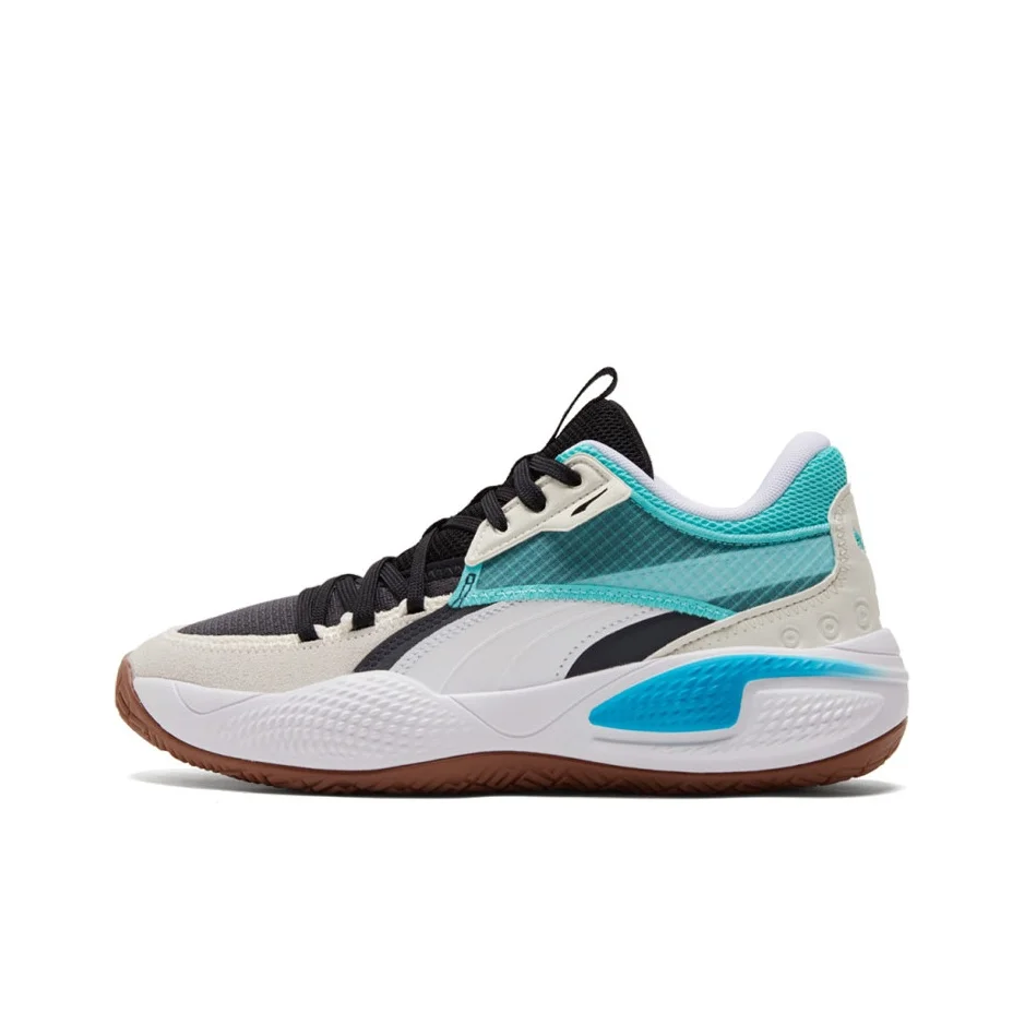 PUMA Court Rider 1.0 Basketball Shoes Unisex Low Top Beige/Blue/Black 195662-01