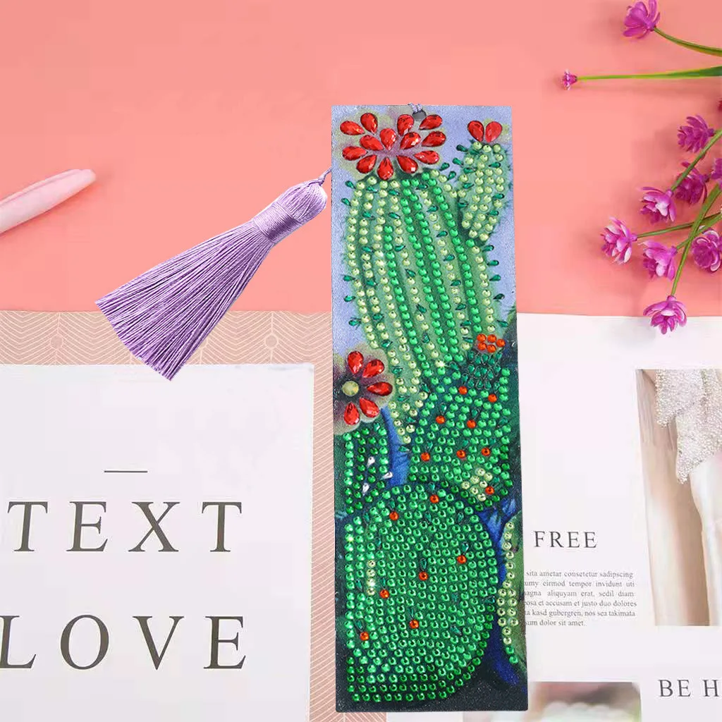 5D DIY diamant schilderij vetplanten kwast bladwijzer speciaal gevormde diamant borduurwerk boekenlegger kunst ambachten kits handgemaakte geschenken