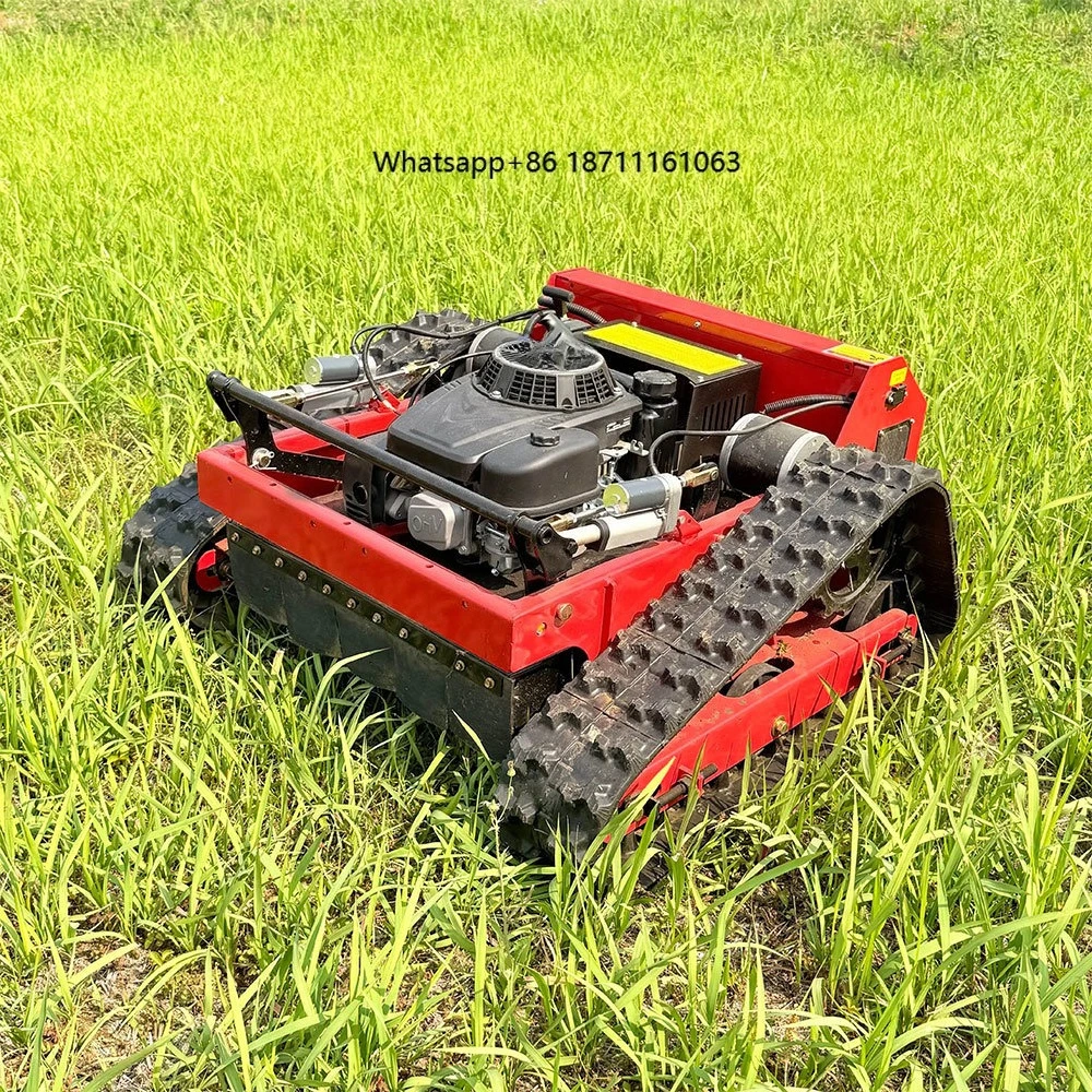 Remote Control Crawler Lawn Mower Wireless Track Grass Cutting Robot Automatic Remote Operated All Terrain Mowing Machine