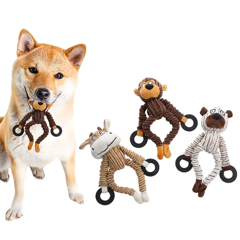 

Plush Pet Toys, Stuffed Plush Chew Toys, Interactive Sounding Dog Toys for Teeth Cleaning, for Small Medium Dogs Supplies
