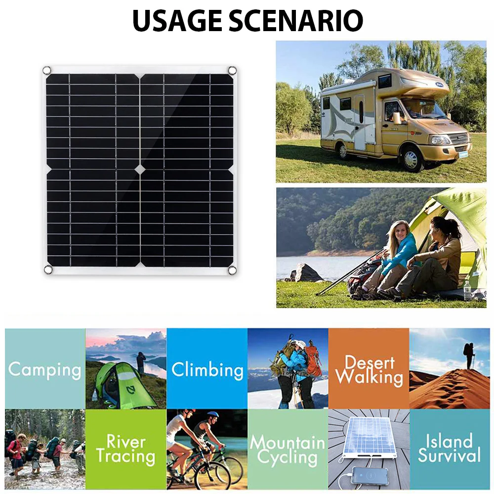 SOECOPO10000W Solar Kit 2x300W Solar Panels 12V DC - 110V/220V AC Inverter Controller Perfect for RVs Homes and Camping Equipped