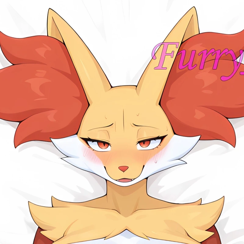 Dakimakura Anime Pillow cover Delphox Pregnant belly version Double-sided Print Of Life-size Body Pillowcase Gifts