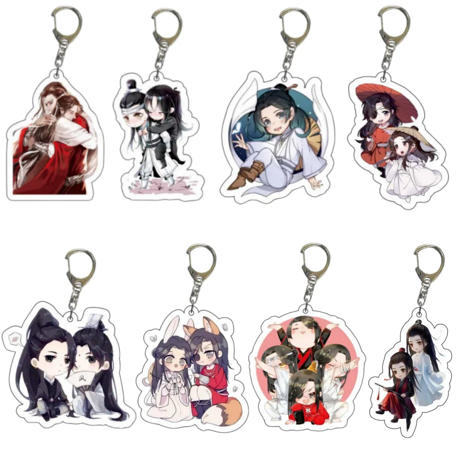 

6CM Anime Tian Guan Ci Fu Keychain Acrylic Xie Lian Hua Cheng Figure Key Chain Mo Dao Zu Shi Chaveio For Children Birthday Gifts