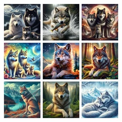 5D DIY Diamond Painting Animal Wolf Diamond Mosaic Rhinestone Embroidery Full Round Diamond Cross Stitch Art Handmade Gifts