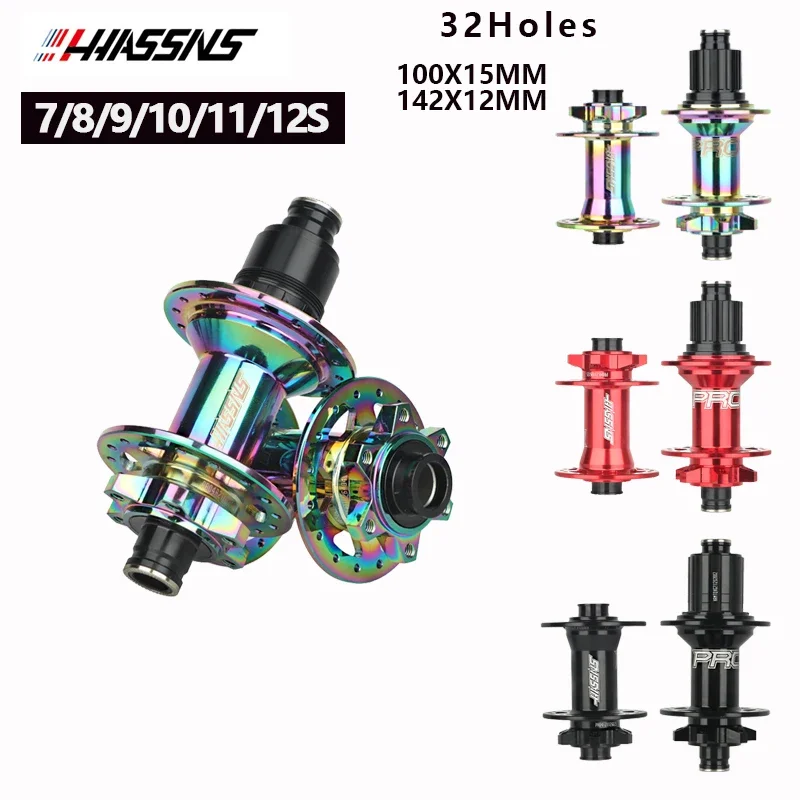 HASSNS PRO4 Mtb Hub 32 Holes THRU hub Front 100mm Rear 142mm 32h Noisy Cube Bicycle Accessories  7 8 9 10 11 12 Speedb