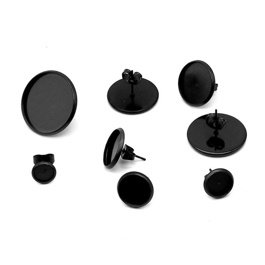 

10 PCS Accessory Earring Base Black Earrings Accessories Post Backs for Studs Jewelry Making Supplies