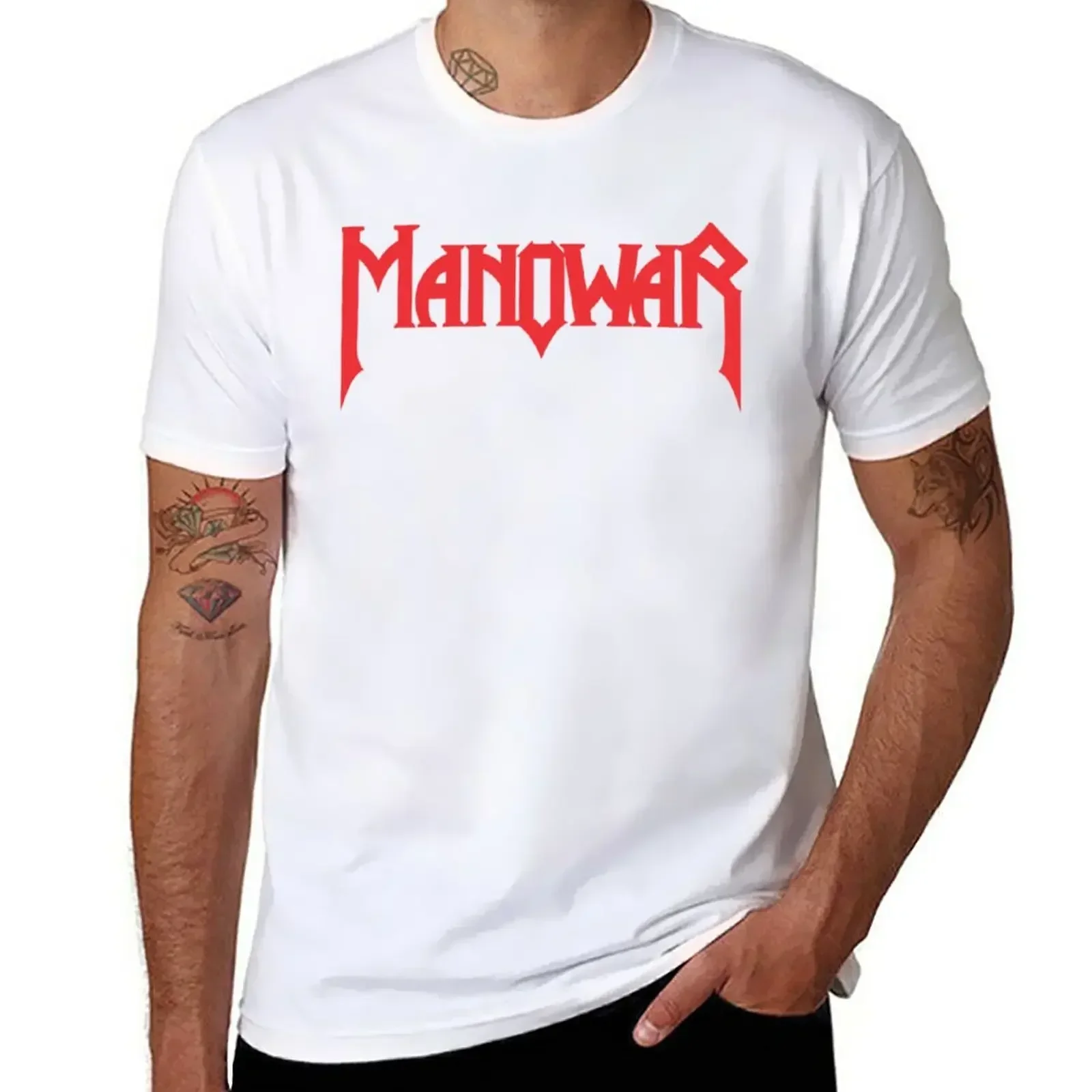 Manowar T-Shirt blanks hot sale mens workout shirts manga vintage anime clothes tshirts for mens designer clothing heavyweight