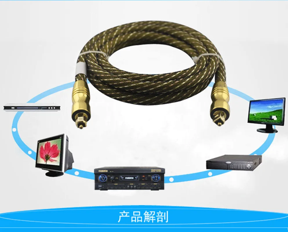 Optical Audio Cable Digital Audio Fiber Side to Side Connect The Audio to The Speaker Digital Audio Fiber