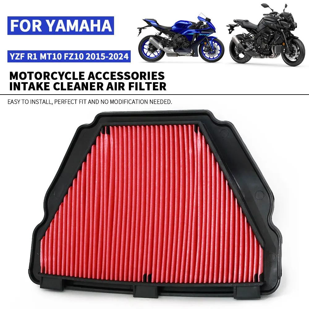 

Motorcycle YZFR1 MT-10 FZ-10 Intake Cleaner Air Filter For YAMAHA YZF R1 2015-2024 MT10 MT 10 FZ10 FZ 10 2017 -2021 Accessories