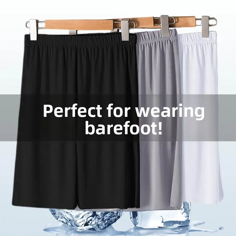 

Мужские шорты из ледяного шелка, летние, тонкие, свободные, больших размеров, спортивные, можно носить на улице, удобные для дома.