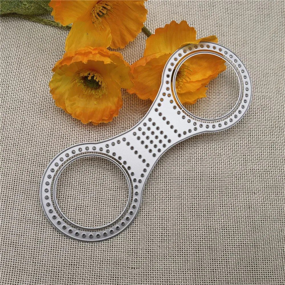 AOKEDIY Stitched Key Fob Metal Cutting Dies Decorative Scrapbooking Steel Craft Die Cut Embossing Paper Cards Stencils