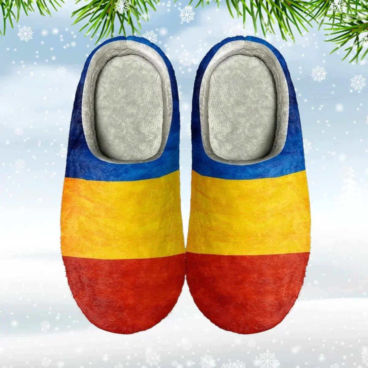 Winter Female Shoes Colombia Flag Cotton Slippers Women Household Indoor Warm Footwear Non-Slip Platform Slippers