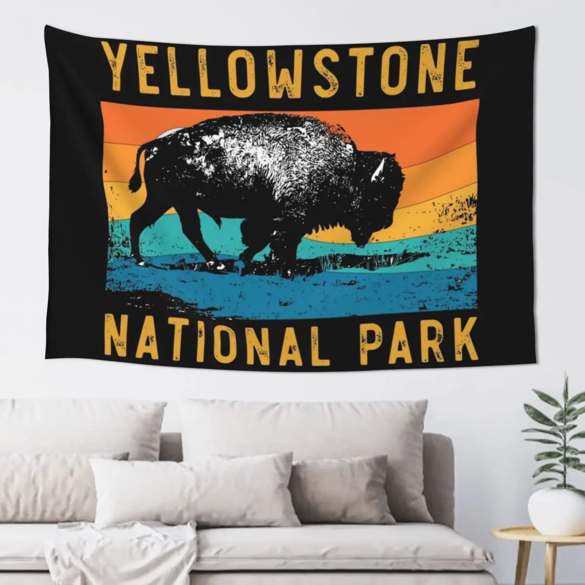 

Vintage Yellowstone National Park Gifts Usa Bison Buffalo Tapestry Wall Hanging Decor Home Decor Aesthetic Tapestry