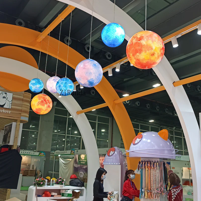 Creative Planet Chandelier Earth Light Eight Planets Decorative Starry Sky Moon Light