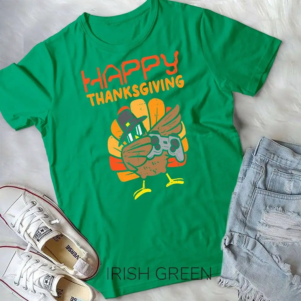 Happy Thanksgiving Dabbing Gamer Turkey Unisex T-shirt