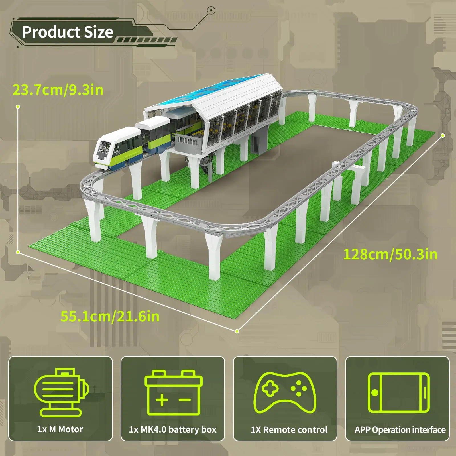 1957개 이탈리아 특급 열차 모델 키트, APP/리모컨 기관차 조립 세트(트랙 포함), 건설 장난감